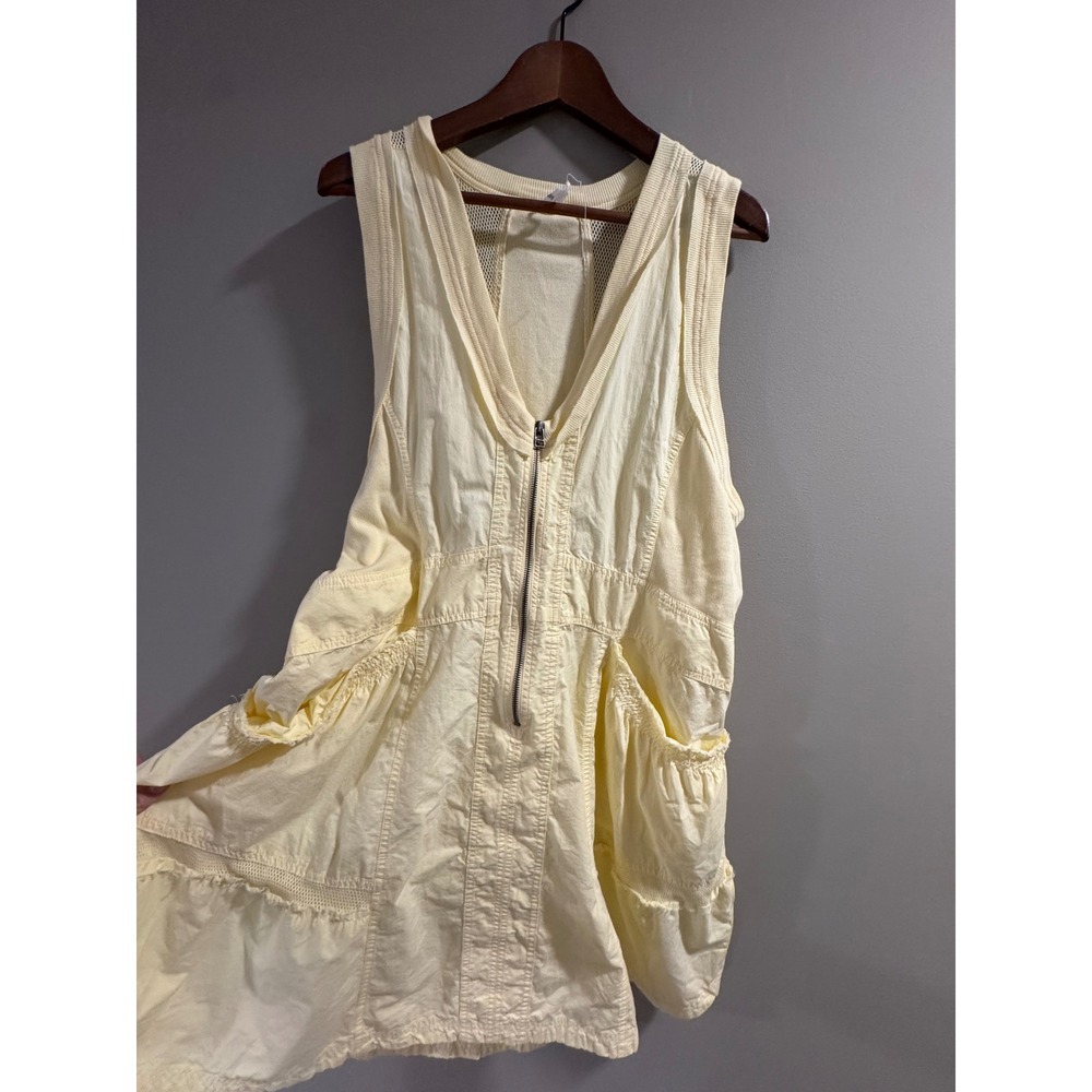 Daily Practice Anthropologie Mini Dress Zip Front Mesh Size XL Yellow Womens - Picture 7 of 10